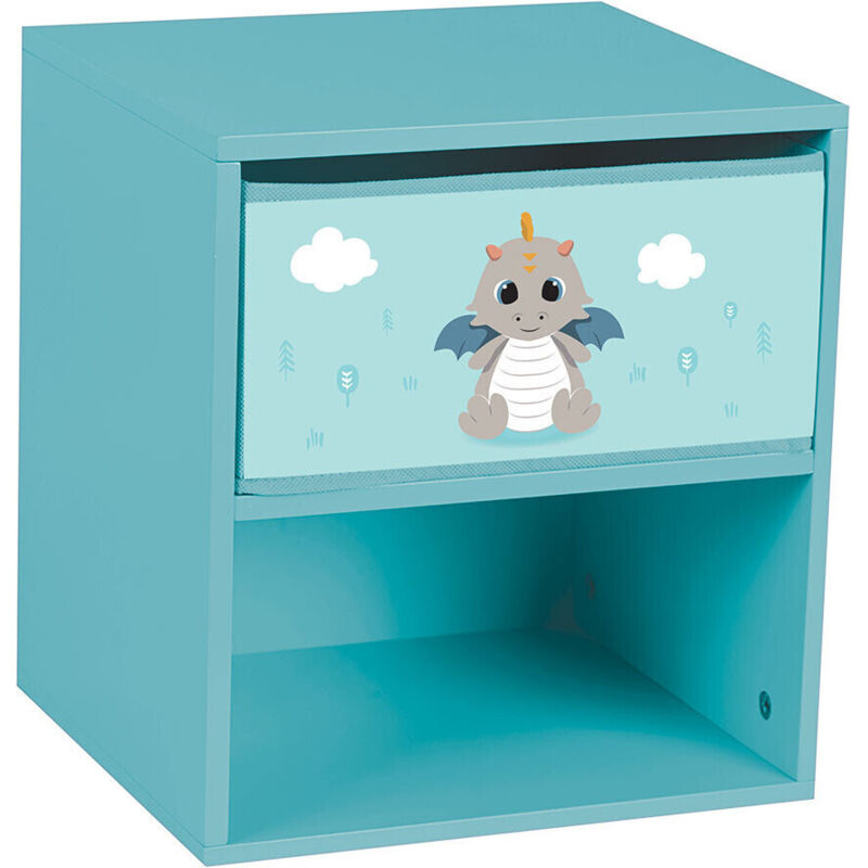 LEON LE DRAGON Chevet avec un tiroir +- 36 x 33 x 30 cm pour enfant