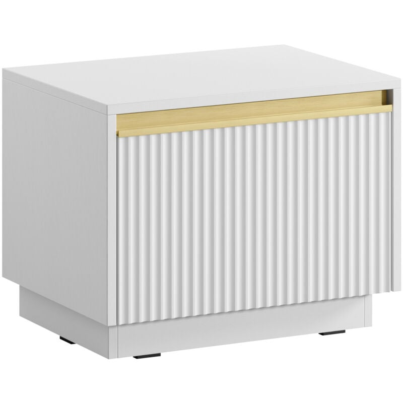 Table de chevet Sorbela 104, Blanc, Nombre de tiroirs: 0, Le nombre de portes: 0, 42x54x39cm, Stratifié, mdf