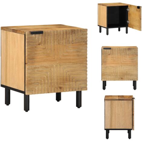 Table de chevet marron 40x33x46 cm bois de manguier solide - Table De Chevet - Tables De Chevet - Armoire De Lit - Table D'appoint Pour Chambre À Coucher