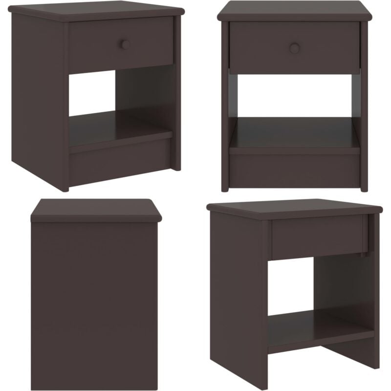 Table de chevet Marron foncé 35x30x40 cm Bois de pin massif - Table De Chevet - Commode Nuit - Meubles Chambre - Bois Massif - Pin - Home & Living