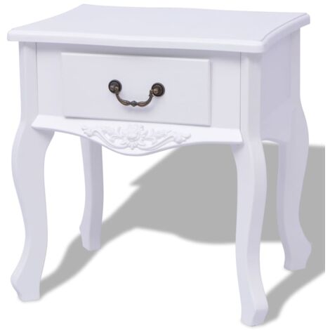 vidaXL 1/2x Table de Chevet MDF Blanc Table de Nuit Support de Téléphone