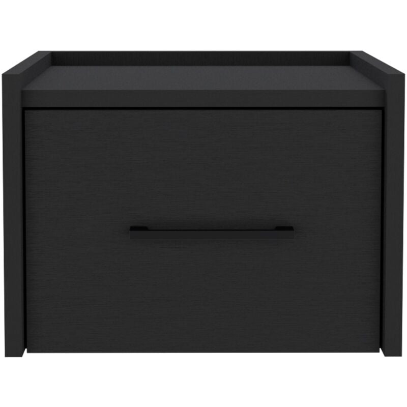 Table de chevet moderne encastrée avec un tiroir.