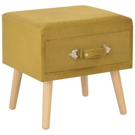 Table de chevet Moutarde 40x35x40 cm Velours vidaXL