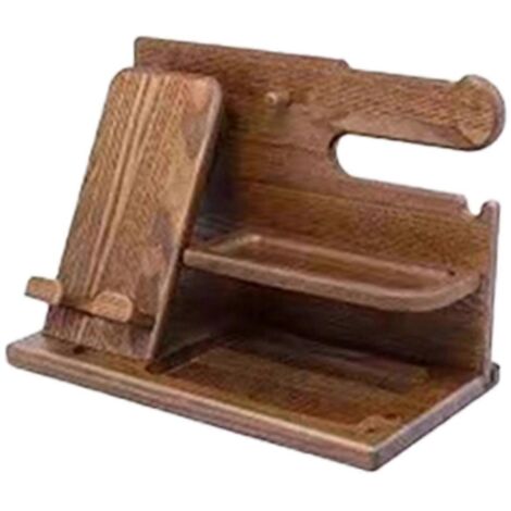 Table de chevet multifonctionnelle en bois avec rallonge téléphonique -