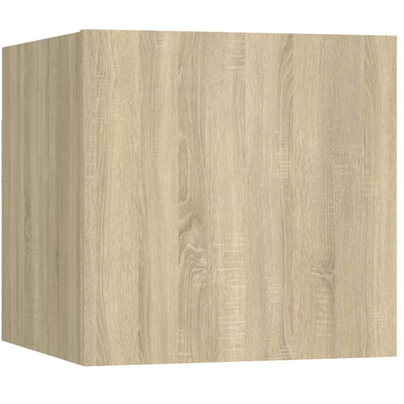 Table de chevet murale avec compartiment avec porte 30,5 x 30 x 30 cm bois d'ingénierie couleur chêne DEC033798