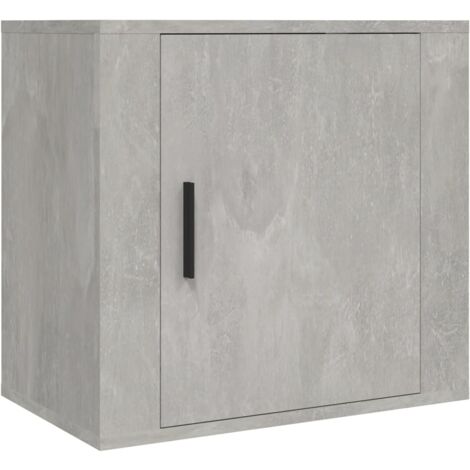 Table de chevet murale avec compartiment avec porte 50 x 30 x 47 cm bois d'ingénierie gris DEC034301