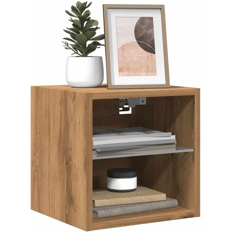 Vidaxl - Meubles tv muraux lumières led 2 pcs chêne artisanal