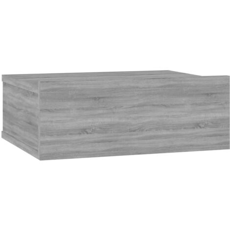 Table de chevet murale avec tiroir 40 x 30 x 15 cm bois d'ingénierie gris DEC033930