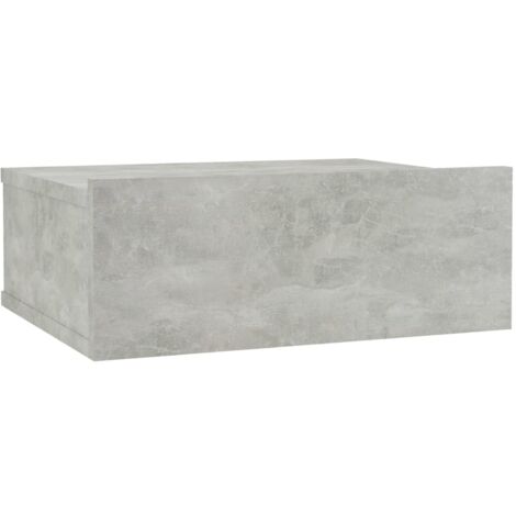 Table de chevet murale avec tiroir 40 x 30 x 15 cm en bois d'ingénierie gris DEC033927