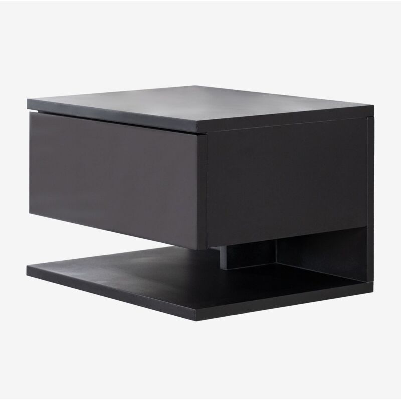 Sklum - Table de chevet flottante Griviza avec tiroir Noir