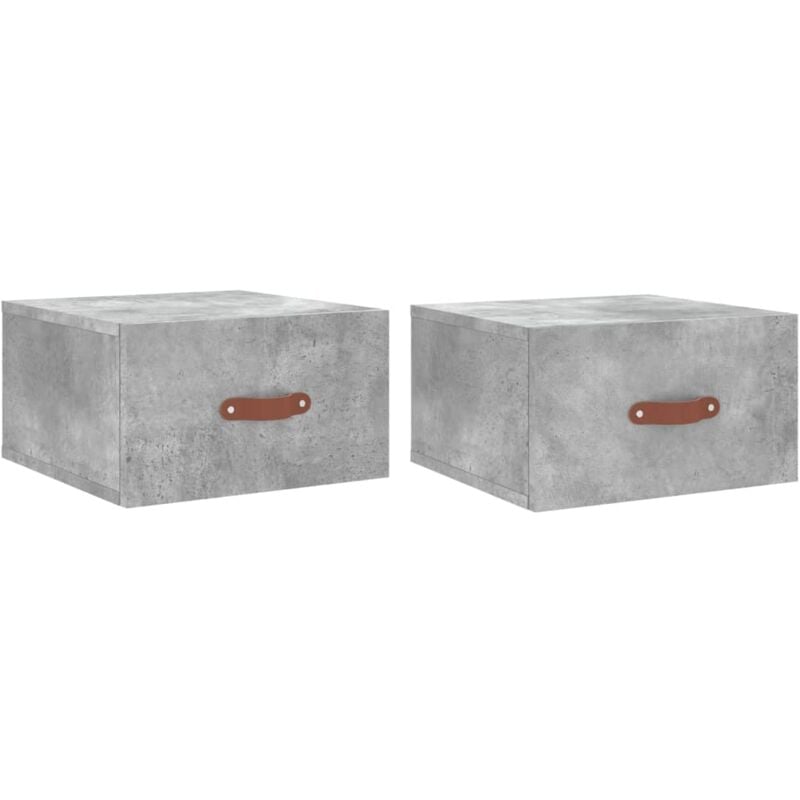 Vidaxl - Tables de chevet murales 2 pcs gris béton 35x35x20 cm