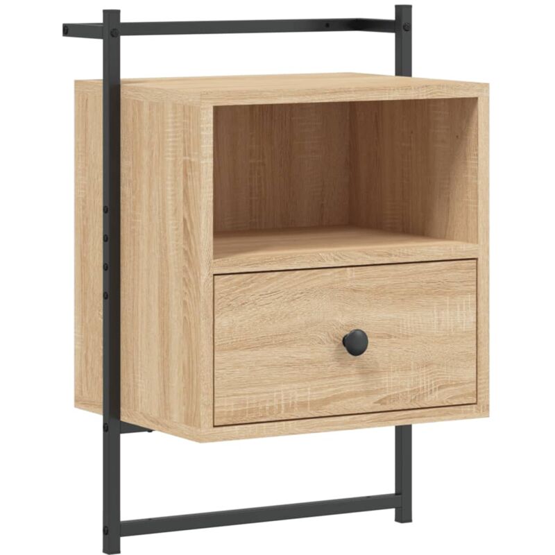 Table de chevet murale chêne sonoma 40x30x61 cm Vidaxl