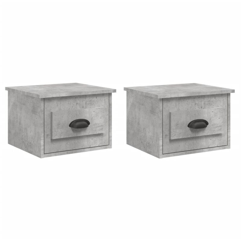 Tables de chevet murales 2 pcs gris béton 41,5x36x28 cm vidaXL