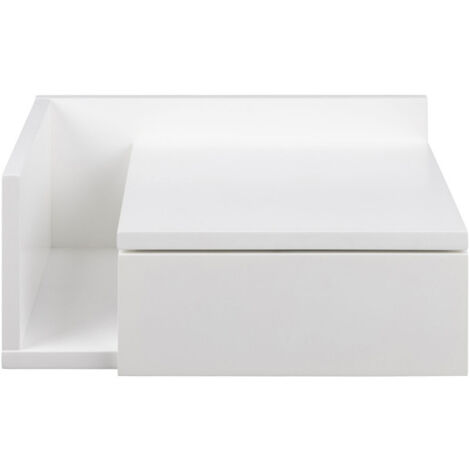 Table de chevet murale réversible en bois - Blanc - KAMICHI