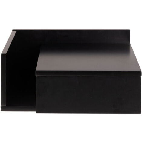 Table de chevet murale réversible en bois - Noir - KAMICHI