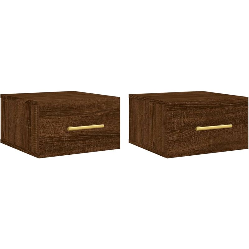 Tables de chevet murales 2 pcs chêne marron 35x35x20 cm vidaXL