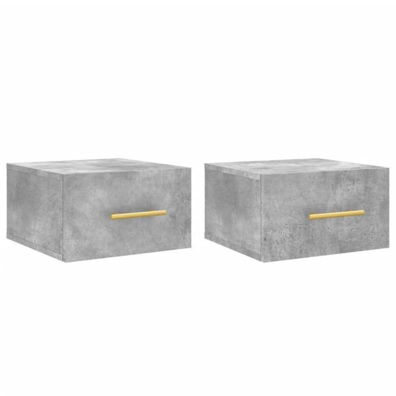 Vidaxl - Tables de chevet murales 2 pcs gris béton 35x35x20 cm