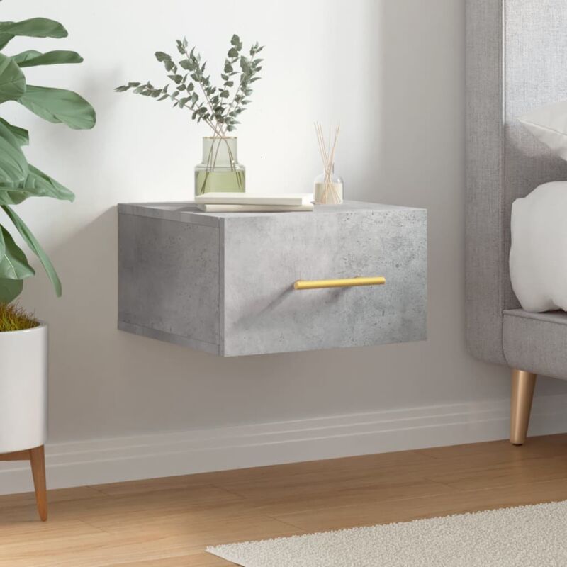 Comodino A Muro Grigio Cemento 35x35x20 Cm - Vidaxl