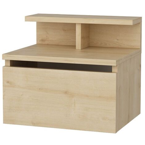Table de chevet murale suspendue Tympo Chêne clair