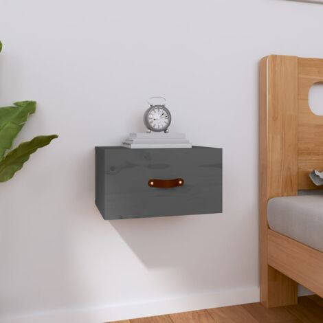 Table de chevet murale Table d'appoint Table de nuit Gris 40x29,5x22 cm 13178