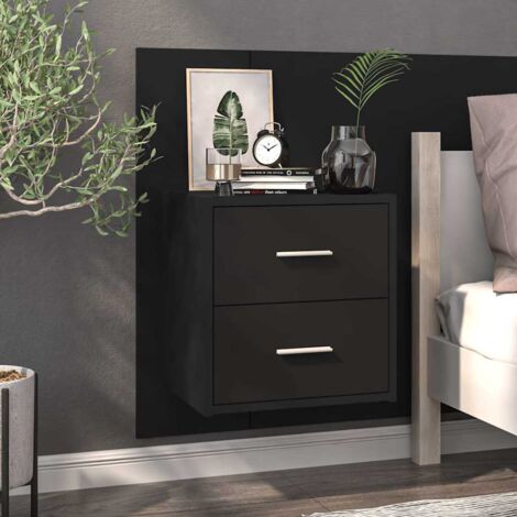Table de chevet murale  Table d'Appoint  Table de nuit Noir VGT75554
