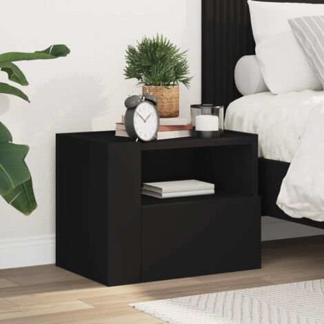Table de chevet murale, Table de nuit, Table d'appoint noir 45x30x35 cm FR591484 DESIGN IN
