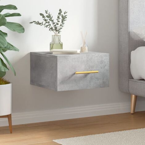 Table de chevet murale,Table d'Appoint Console,Bout de Canapé gris béton 35x35x20 cm -45165