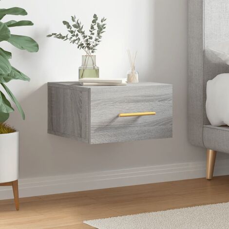 Table de chevet murale,Table d'Appoint Console,Bout de Canapé sonoma gris 35x35x20 cm -56523
