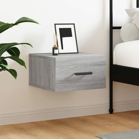 Table de chevet murale,Table d'Appoint Console,Bout de Canapé sonoma gris 35x35x20 cm -96462