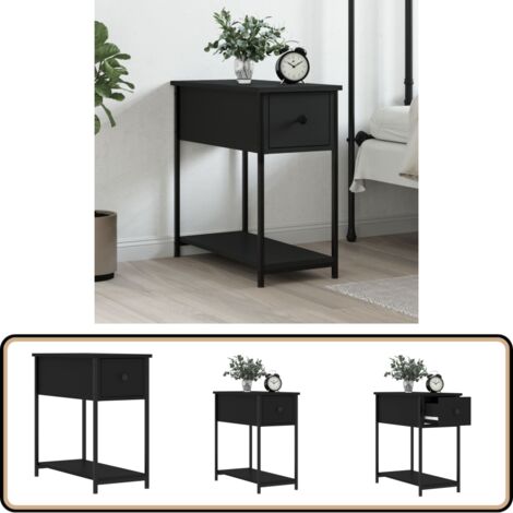 Table de chevet noir 30x60x60 cm Bois d’ingénierie - Table De Chevet - Meuble De Chambre - Commode - Armoire De Chevet - Table D'appoint