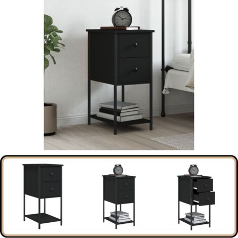 Table de chevet noir 32x42x70 cm bois d’ingénierie - Table De Chevet - Meuble De Chambre - Table D'appoint - Armoire De Chevet - Mobilier Moderne