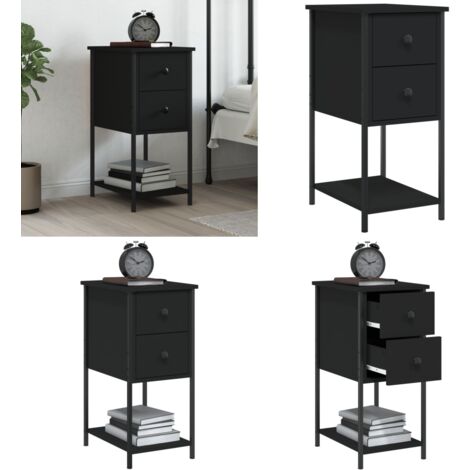 Table de chevet noir 32x42x70 cm bois d’ingénierie - Table De Chevet - Meuble De Chambre - Table D'appoint - Armoire De Chevet - Mobilier Moderne - Home & Living