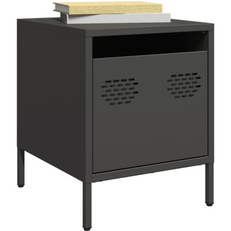 Table de chevet noir 35x39x43,5 cm acier vidaXL