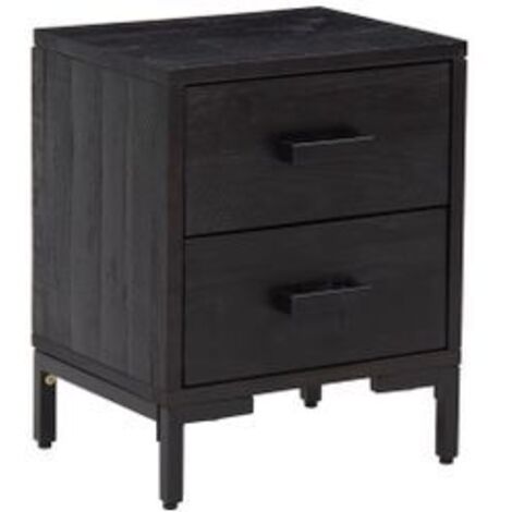 Table de chevet Noir 36x30x45 Bois de pin massif