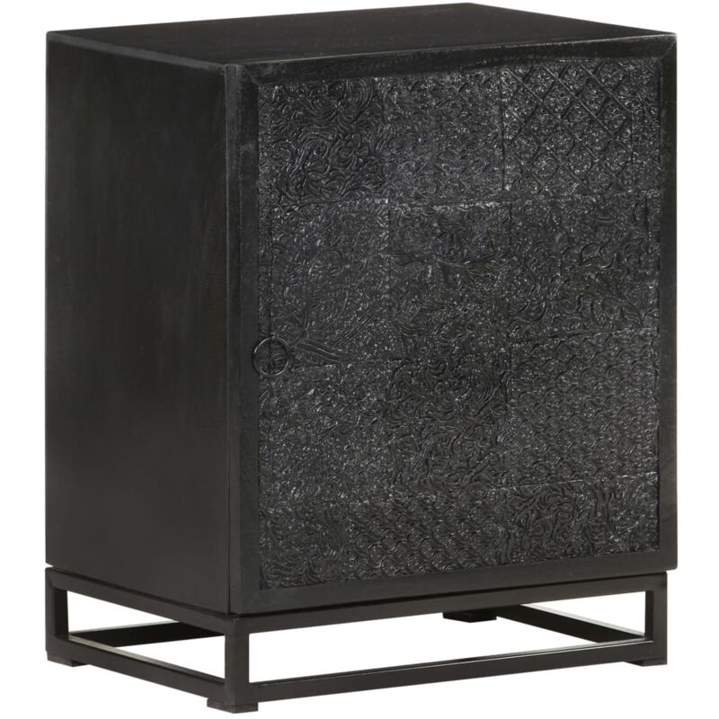 Table de chevet Noir 40x30x50 cm Bois d'acacia et de manguier Vidaxl