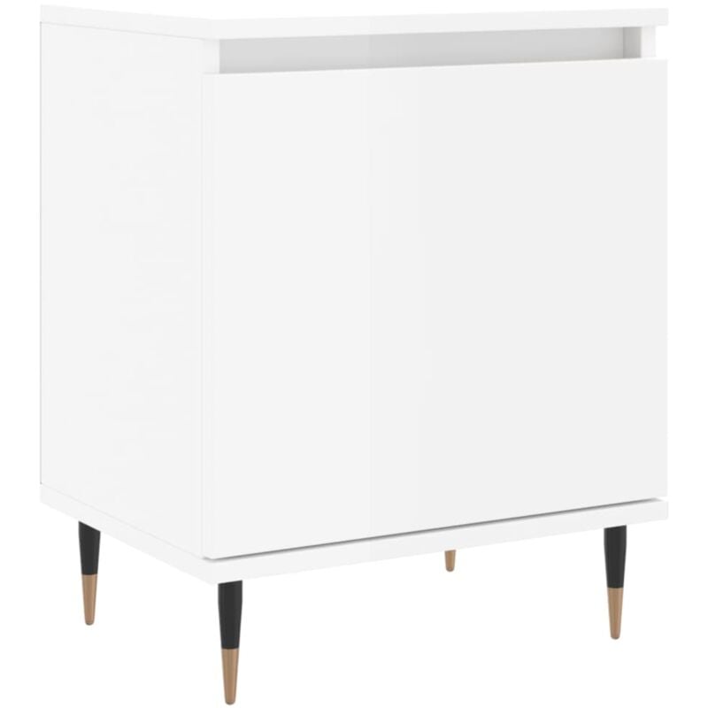 Table de chevet blanc brillant 40x30x50 cm bois d'ingénierie Vidaxl