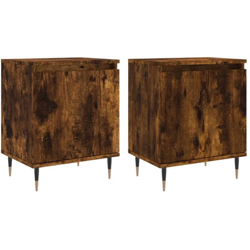 Tables de chevet 2 pcs chêne fumé 40x30x50 cm bois d'ingénierie Vidaxl