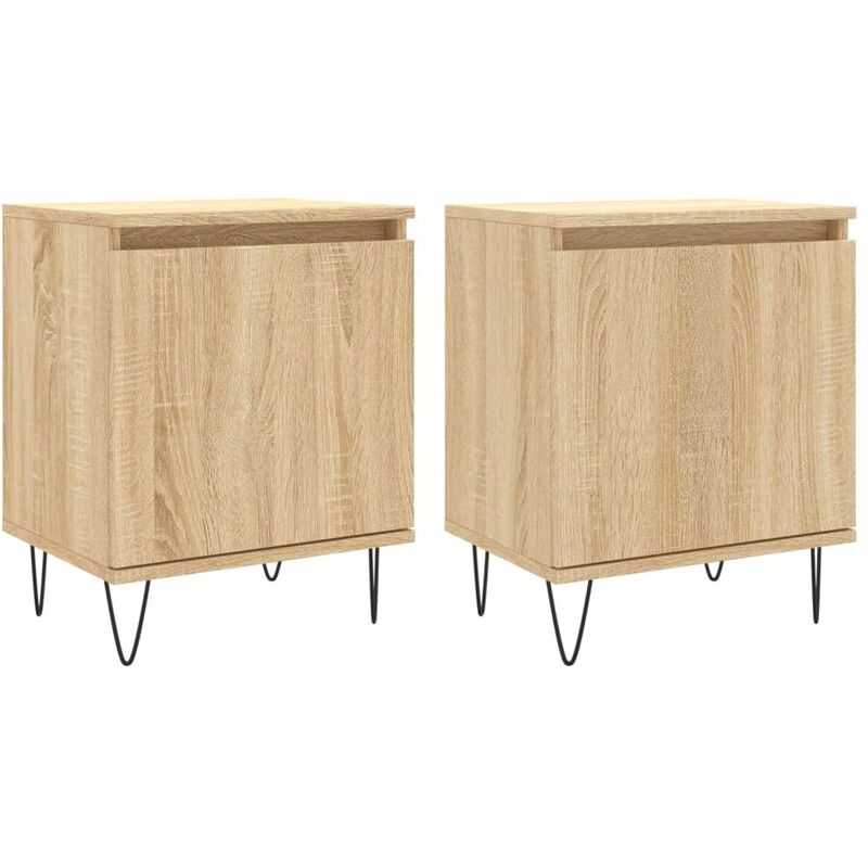 Tables de chevet 2pcs chêne sonoma 40x30x50cm bois d'ingénierie Vidaxl