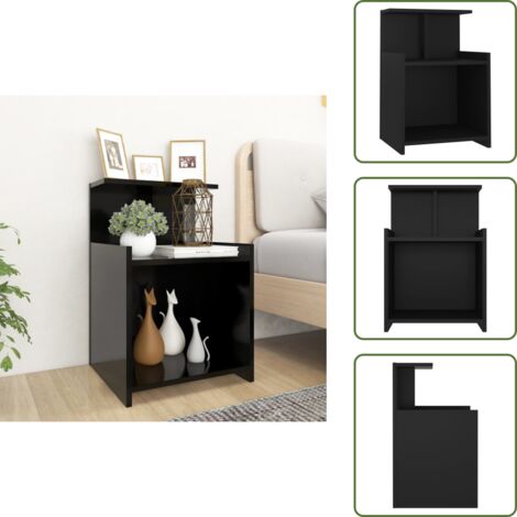 Table de chevet Noir 40x35x60 cm Aggloméré - Table De Chevet - Meuble De Chambre - Armoire De Lit - Rangement Nuit - Mobilier Contemporain