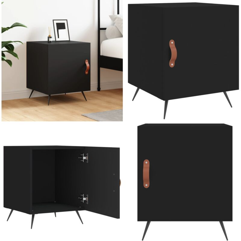 Table de chevet noir 40x40x50 cm bois d'ingénierie - Table De Chevet - Meuble De Chambre - Armoire De Chevet - Commode - Design Moderne - Home &
