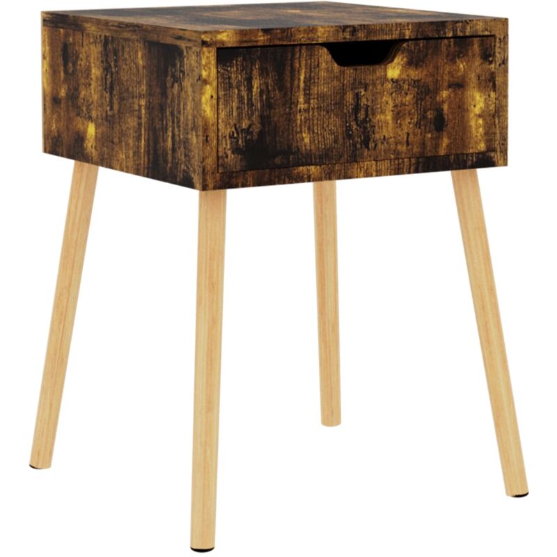 Table de chevet chêne fumé 40x40x56 cm Bois d'ingénierie vidaXL