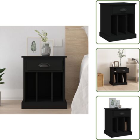 Table de chevet noir 43x36x50 cm - Table De Chevet - Meuble De Chambre - Commode - Armoire D'appoint - Mobilier Moderne