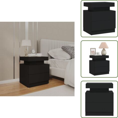 Table de chevet Noir 45x35x52 cm Aggloméré - Table De Chevet - Meuble De Chambre - Table D'appoint - Commode - Rangement