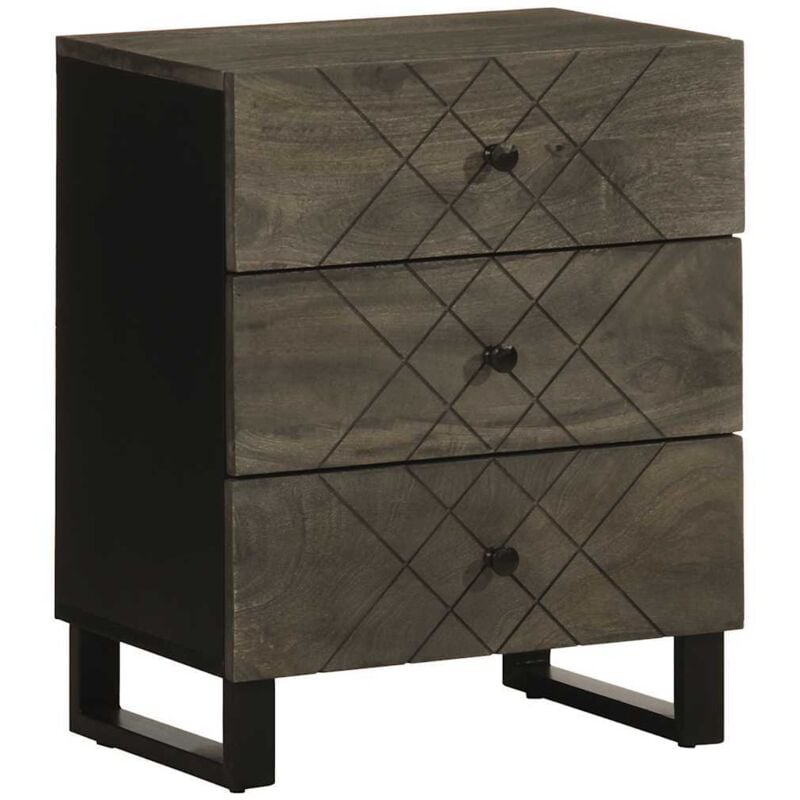 Vidaxl - Table de chevet noir 50x33x62 cm bois de manguier solide