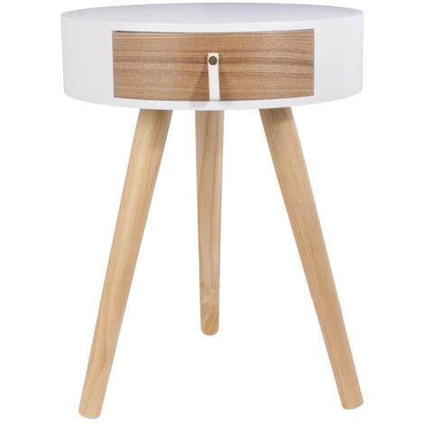 THE HOME DECO FACTORY Table de chevet Nora Blanc Home Deco Factory