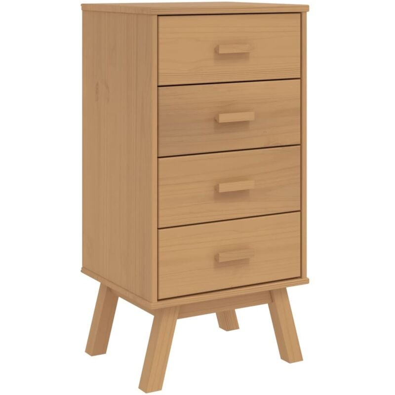 Table de chevet olden marron bois de pin solide Vidaxl