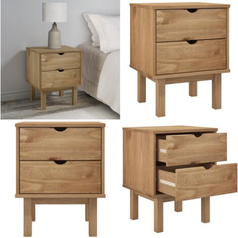 Table de chevet OTTA 45x39x57 cm bois de pin massif - Table De Chevet - Meuble De Chambre - Table Nuit - Design Scandinave - Bois Massif - Home & Living