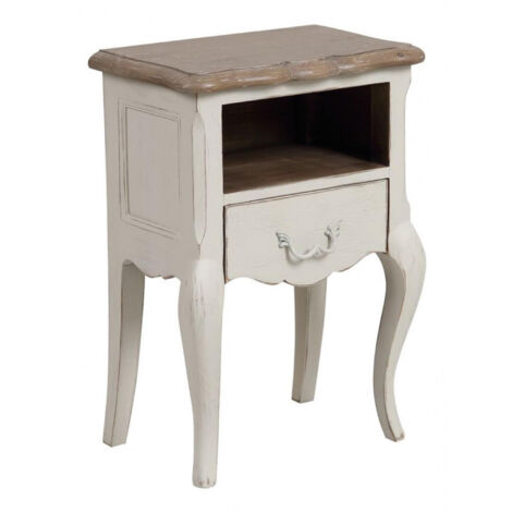 Table de chevet ouvert 1 tiroir - Bois - Blanc - Interior's