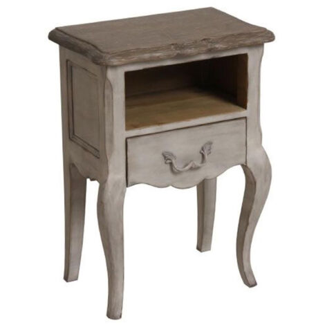 Table de chevet ouvert 1 tiroir - Bois - Gris - Interior's