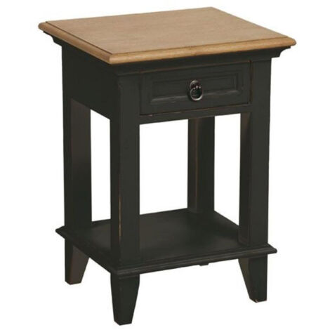 Table de chevet ouvert 1 tiroir - Bois - Noir - Interior's